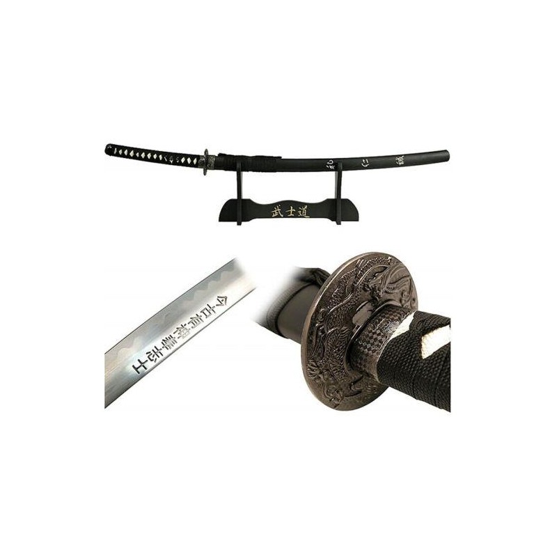 Katana non affilata in acciaio replica "L'ultimo Samurai" - con supporto da tavolo - SK150.55